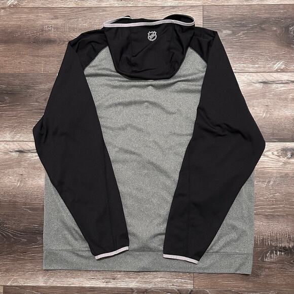 Reebok LA Kings Lightweight Full Zip Hoodie Jacket Gray and Black 2XL Center Ice - Picture 4 of 7